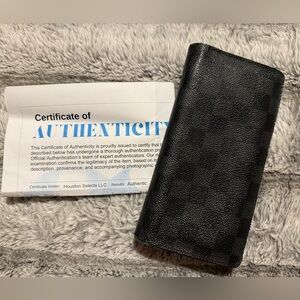 Louis Vuitton Damier Graphite Portefeuille Plaza Long Wallet Canvas Black